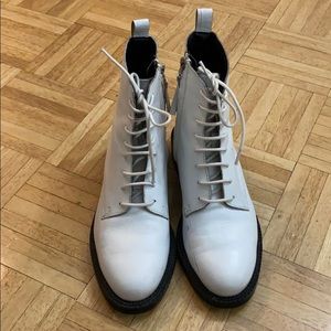 Sam Edelman white combat boot